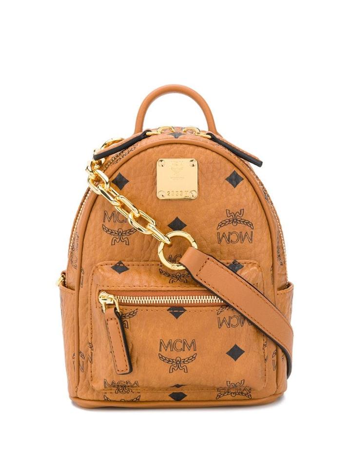 Mcm Logo Print Cross Body Bag - Brown