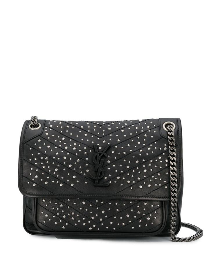Saint Laurent Niki Studded Shoulder Bag - Black