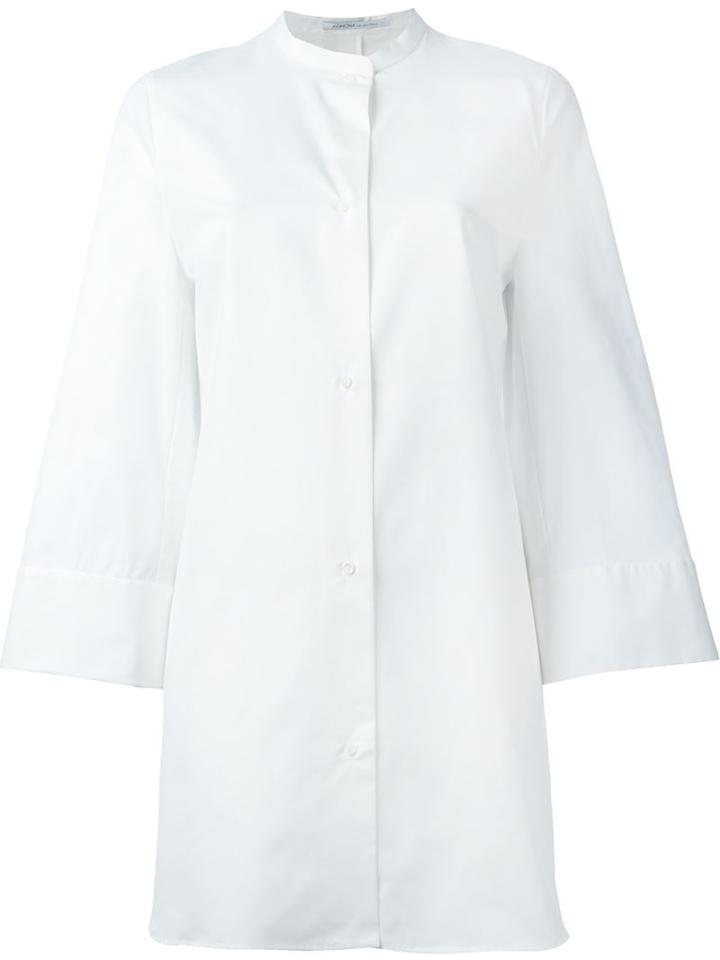 Agnona Wide Sleeve Shirt, Women's, Size: 42, White, Cotton/silk