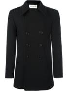 Saint Laurent Classic Caban Tube Coat, Men's, Size: 52, Black, Cotton/nylon/wool