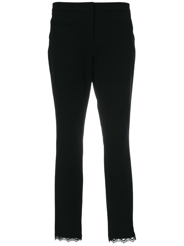 Cambio Lace Hem Trousers - Black