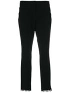 Cambio Lace Hem Trousers - Black