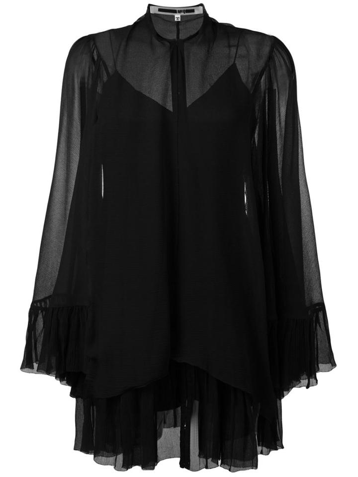 Mcq Alexander Mcqueen - Pussy-bow Dress - Women - Silk/polyester - 40, Women's, Black, Silk/polyester