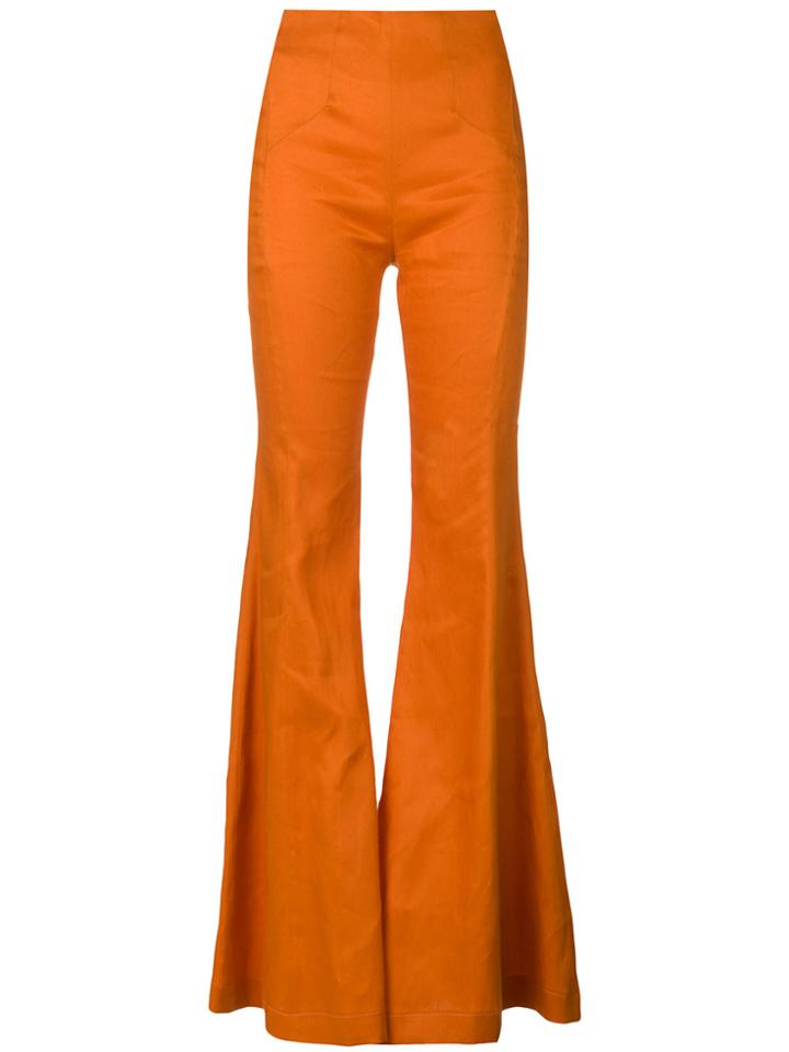 L'autre Chose Flared Trousers - Yellow & Orange