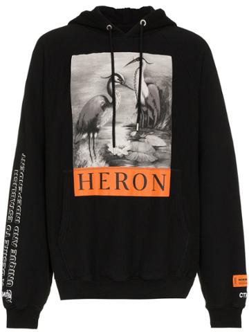 Heron Preston Herons Logo Cotton Hoodie - Black