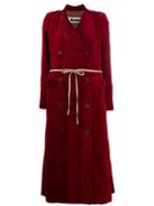 Uma Wang Long Velvet Double-breasted Coat - Red