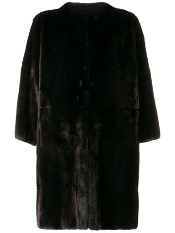 P.a.r.o.s.h. Mid-length Fur Coat - Black