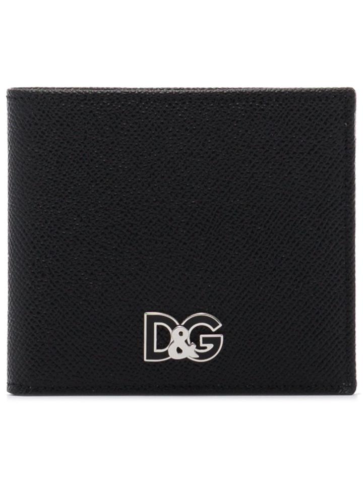 Dolce & Gabbana Metal Logo Embellished Wallet - Black