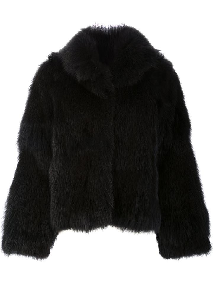 By. Bonnie Young Fox Fur Jacket, Women's, Size: 4, Green, Fox Fur