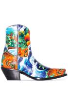 R13 Multicoloured Hawaii 25 Printed Leather Boots - 315t Multicoloured