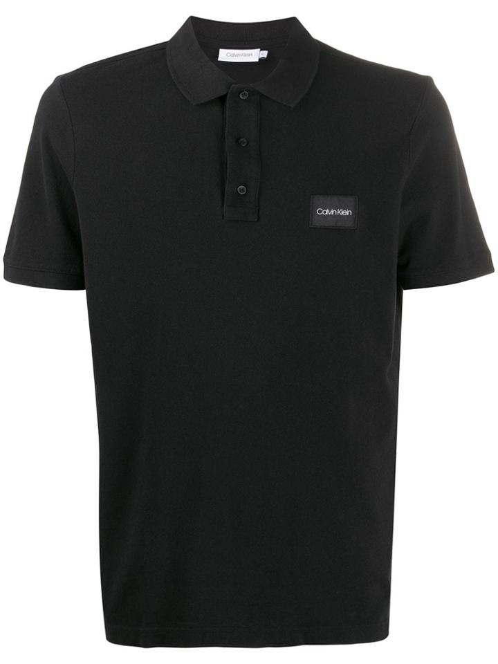 Calvin Klein Logo Patch Polo Shirt - Black