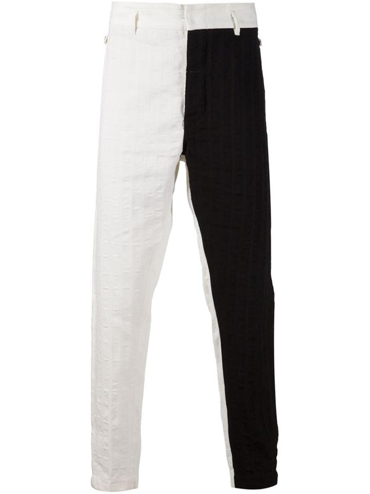 Ann Demeulemeester Colour Block Textured Trousers