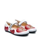 Moschino Kids Logo Print Ballerinas - White