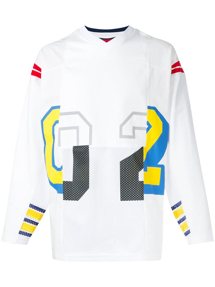 Facetasm - Graphic Number Print Top - Men - Cotton/rayon - 5, White, Cotton/rayon