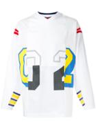 Facetasm - Graphic Number Print Top - Men - Cotton/rayon - 5, White, Cotton/rayon