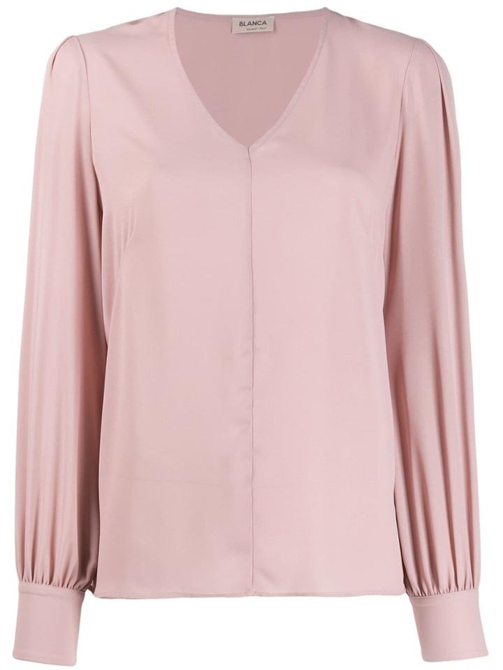 Blanca V-neck Blouse - Pink