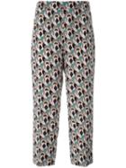 Prada Floral Print Pants, Women's, Size: 38, Silk