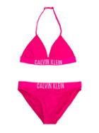 Calvin Klein Kids Teen Logo Print Bikini - Pink & Purple