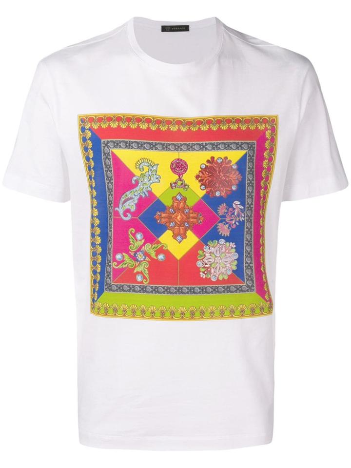 Versace Baroque Square Print T-shirt - White