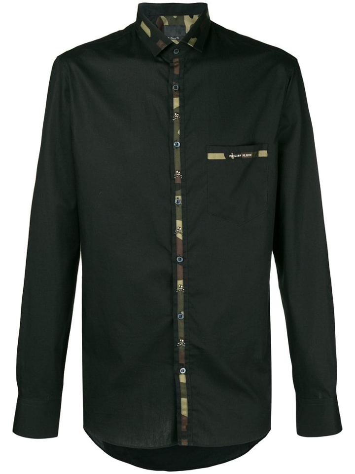 Philipp Plein Camouflage Trim Shirt - Black