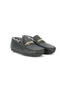 Roberto Cavalli Teen Textured Loafers - Black