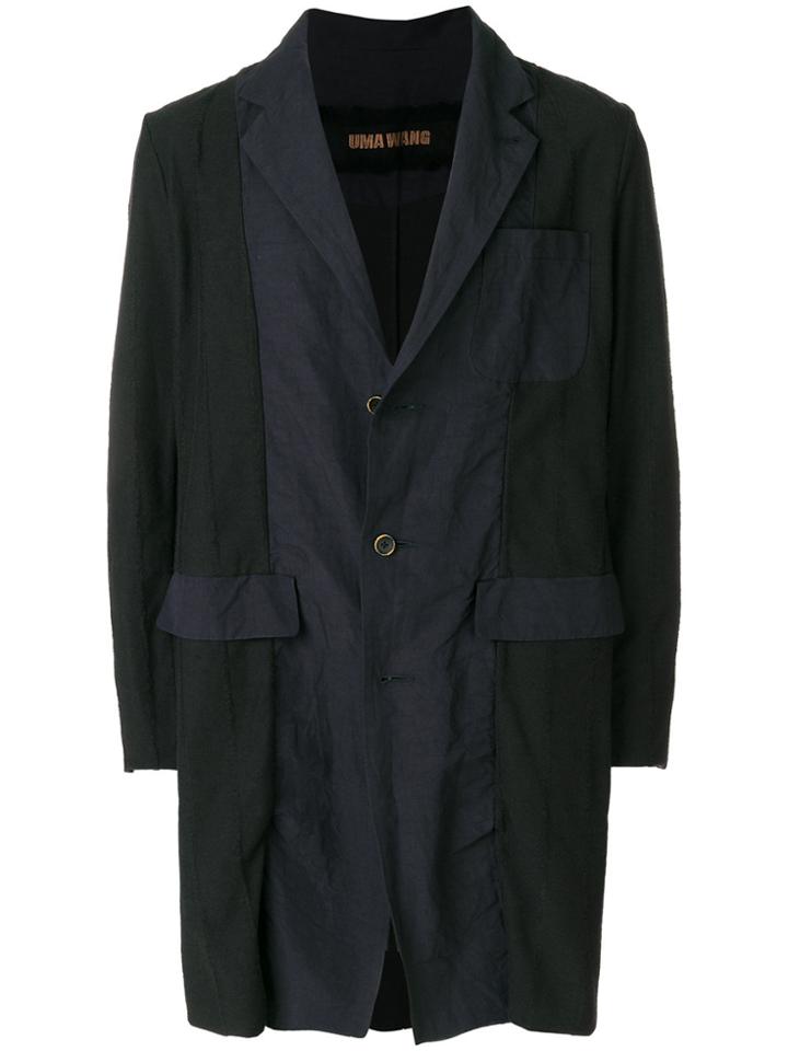 Uma Wang Single-breasted Fitted Coat - Blue
