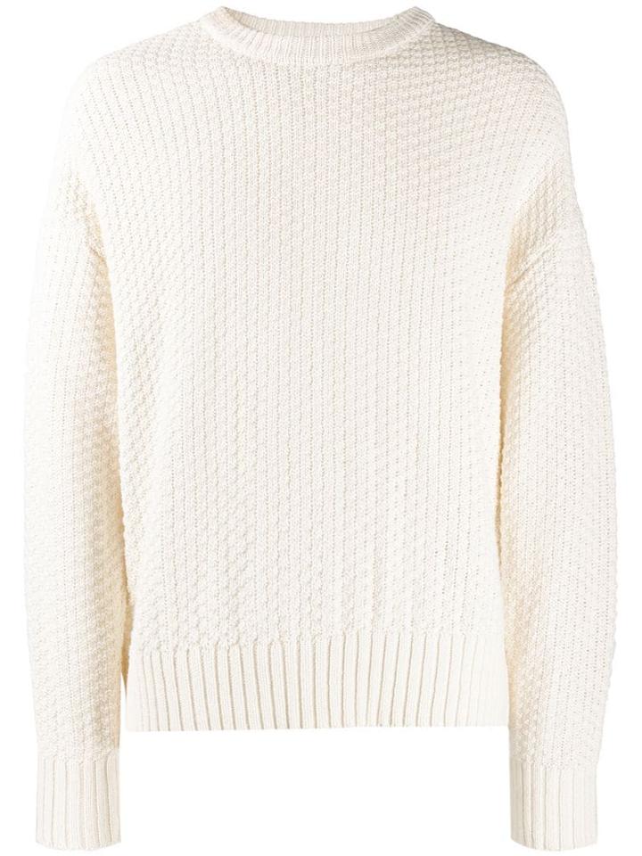Ami Alexandre Mattiussi Crewneck Basket Stitch Sweater - White