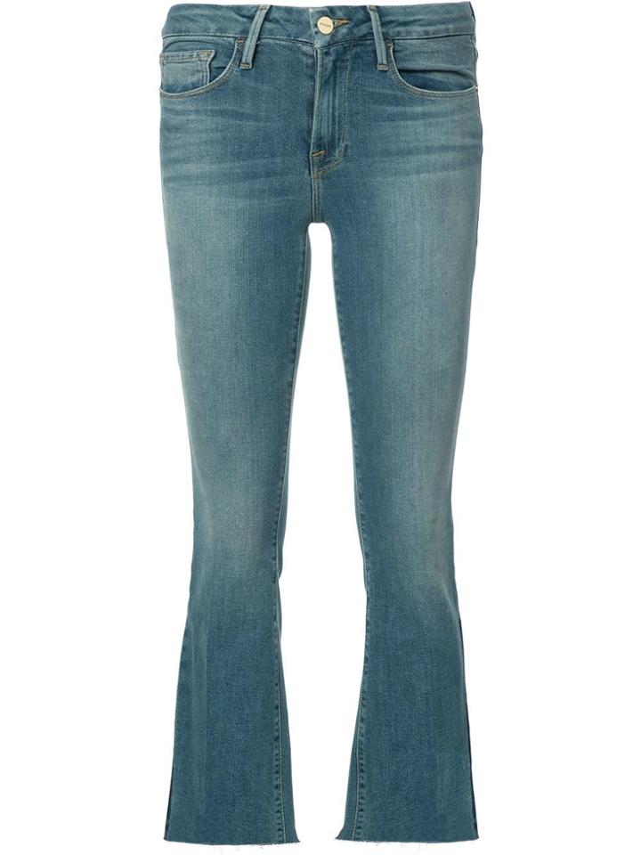 Frame Denim Raw Edge 'gusset' Jeans - Blue
