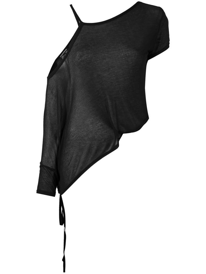 Ann Demeulemeester - Asymmetric Style T-shirt - Women - Modal - 40, Women's, Black, Modal