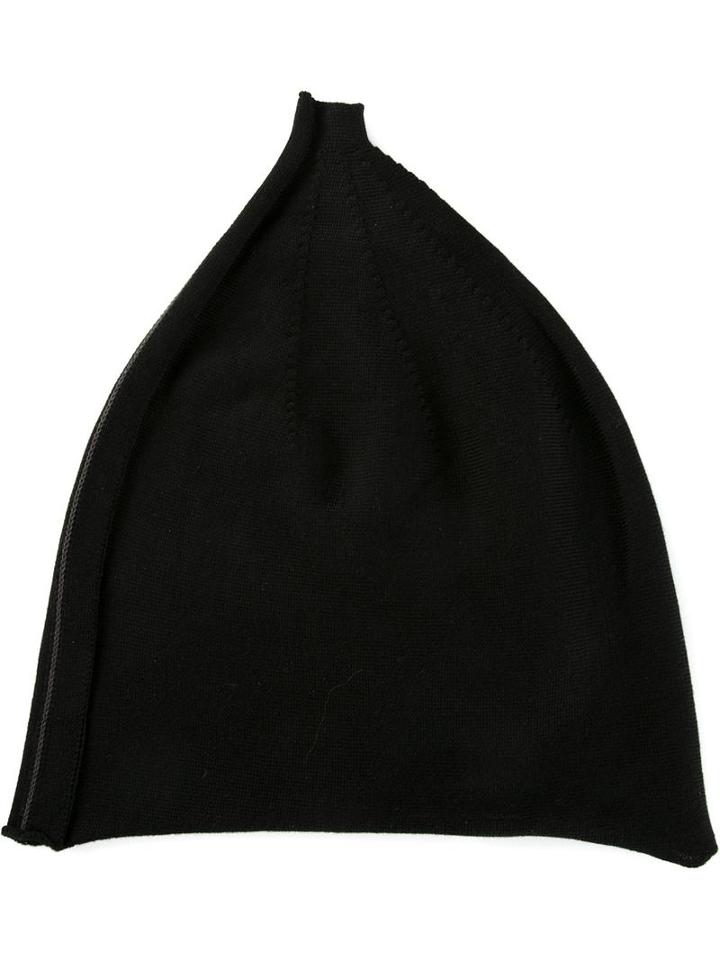 Label Under Construction Knitted Slouchy Beanie, Men's, Black, Cotton