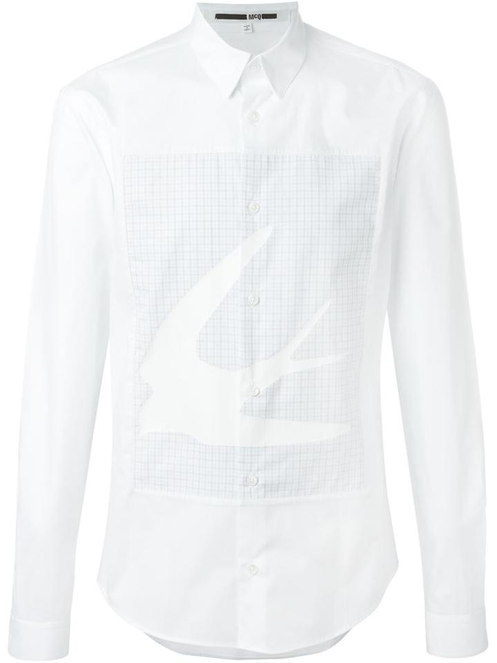 Mcq Alexander Mcqueen Checked Swallow Panel Shirt