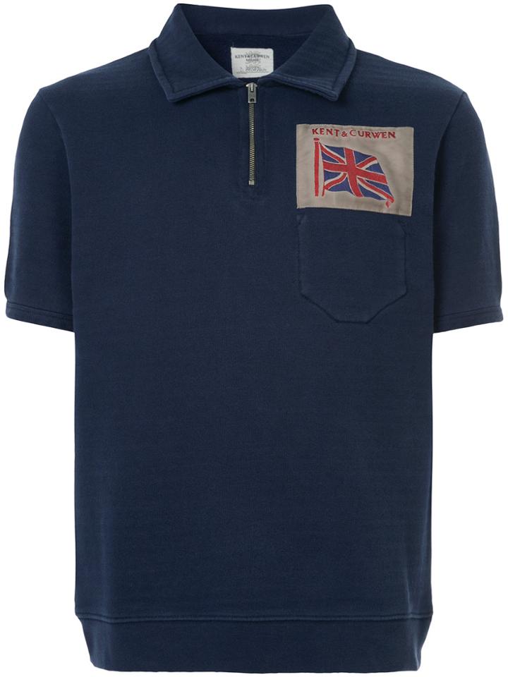 Kent & Curwen Embroidered Flag Polo Shirt - Blue