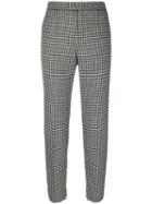 Red Valentino - Houndstooth Tapered Trousers - Women - Polyester/acetate/virgin Wool - 40, Black, Polyester/acetate/virgin Wool