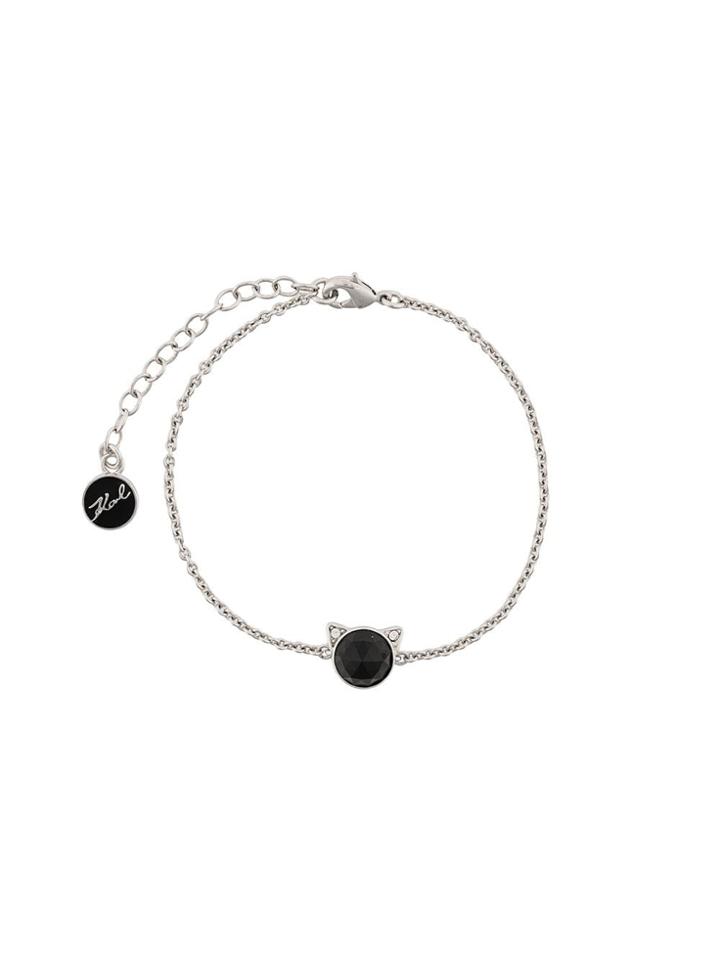 Karl Lagerfeld Rose Cut Choupette Bracelet - Silver