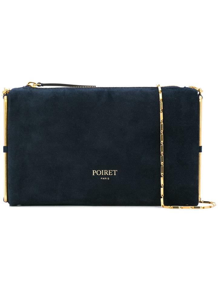 Poiret Metallic-frame Clutch Bag - Blue