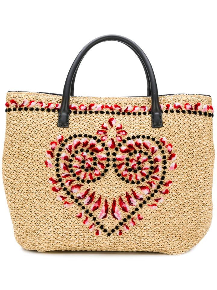Ermanno Scervino Stitched Heart Shoulder Bag - Nude & Neutrals