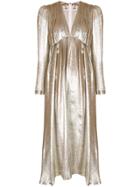 Adam Lippes V Neck Dress - Metallic