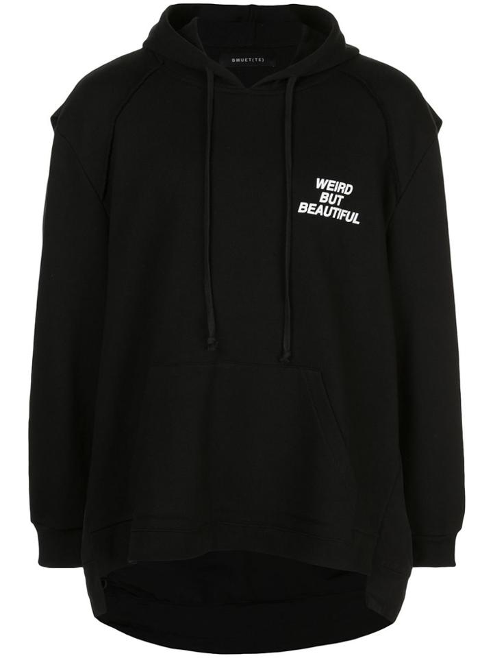 Bmuet(te) Quote-print Oversized Hoodie - Black
