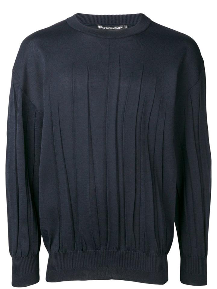 Issey Miyake Men Pleated Jumper - Blue
