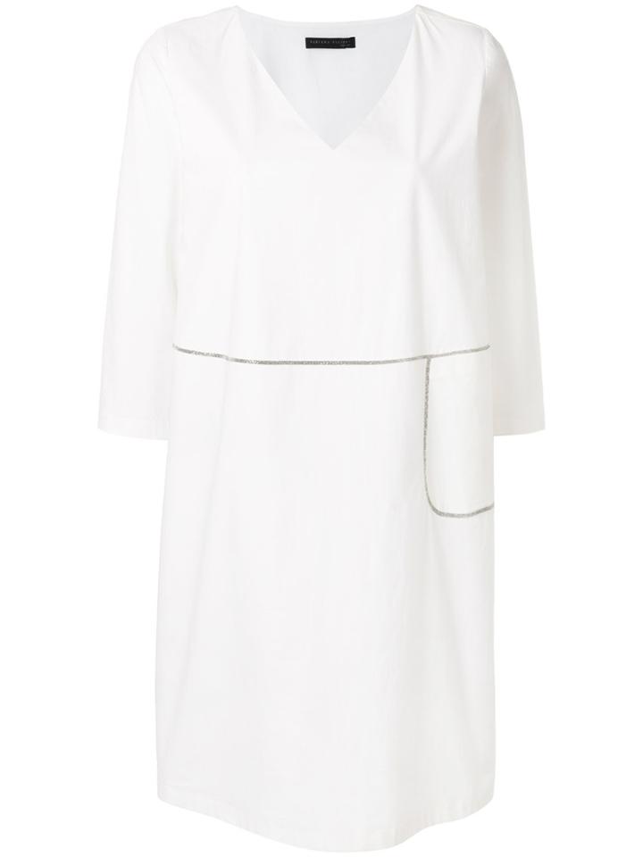 Fabiana Filippi Metallic Trim Mini Dress - White