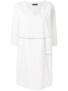 Fabiana Filippi Metallic Trim Mini Dress - White