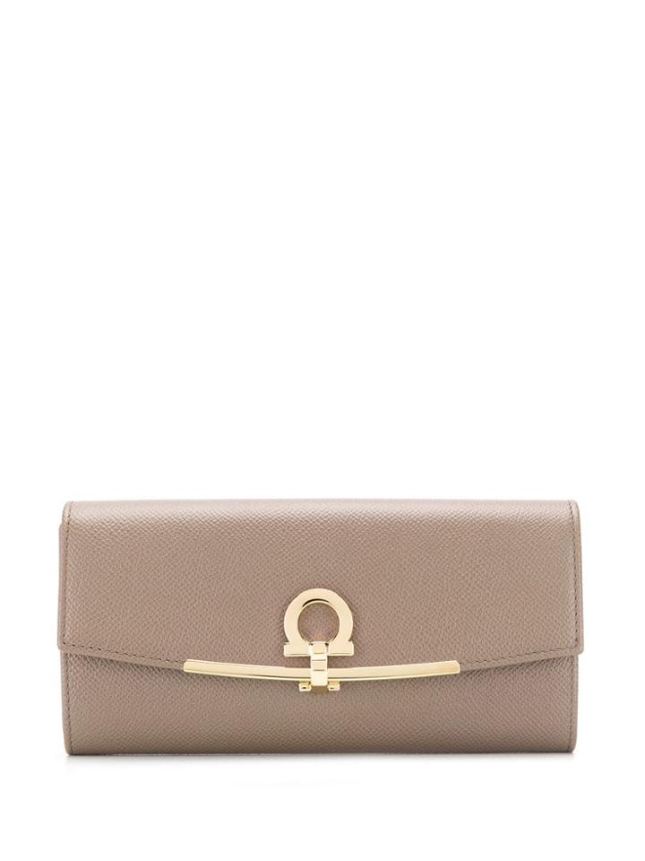Salvatore Ferragamo Continental Flap Purse - Neutrals