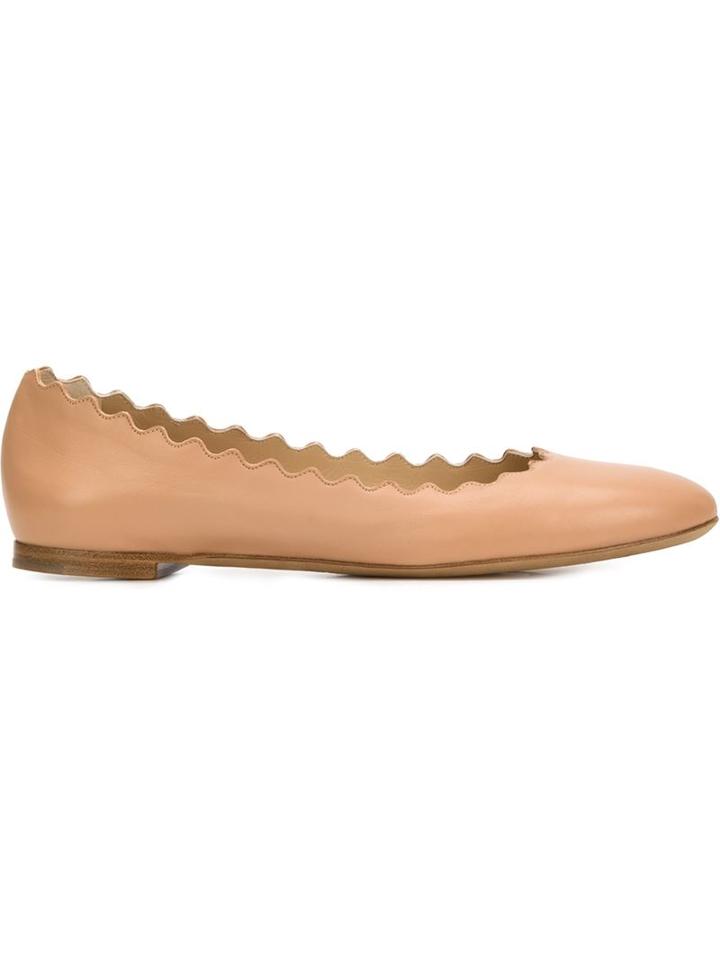 Chloé Lauren Ballerinas, Women's, Size: 38.5, Nude/neutrals, Nappa Leather/leather