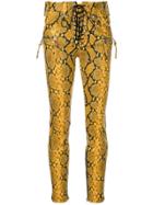Unravel Project Snake Print Skinny Trousers - 6010 Yellow-black