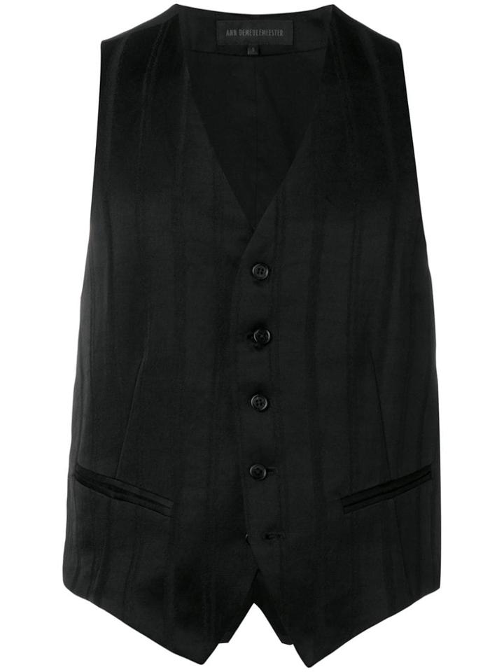 Ann Demeulemeester Striped Waistcoat - Black