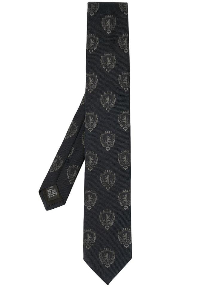 Dolce & Gabbana Heraldic Motif Tie - Black
