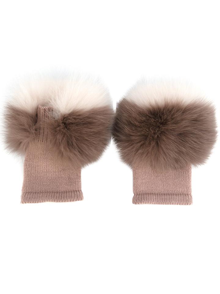 Agnona Fluffy Gloves - Pink & Purple