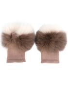 Agnona Fluffy Gloves - Pink & Purple