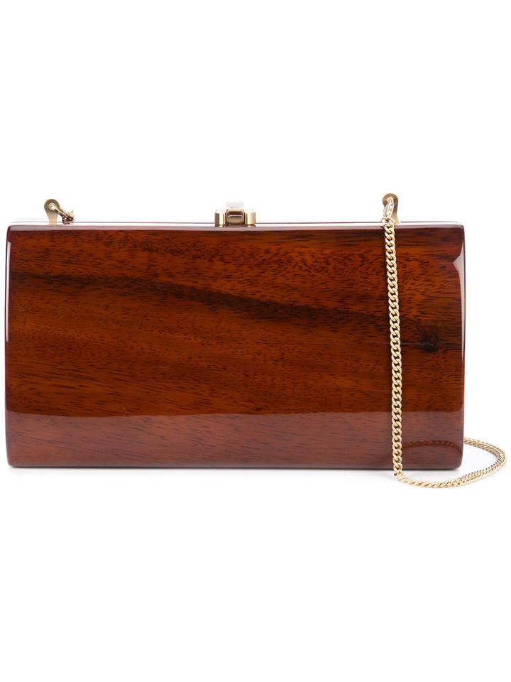 Rocio - Anabelle Clutch - Women - Wood - One Size, Brown, Wood