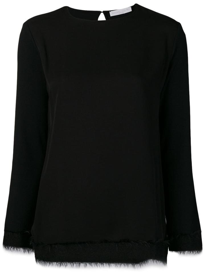 Fabiana Filippi Frayed Hem Top - Black